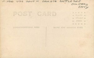Postcard RPPC C-1910 USS South Dakota Battleship Military Navy 23-5624