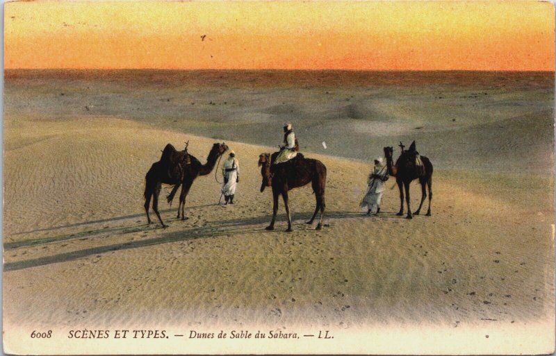 Algeria Scenes Et Types Dunes de Sable du Sahara Vintage Postcard C185