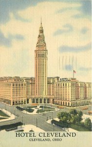Ohio Cleveland 1954 Postcard Hotel Cleveland Teich 22-3353