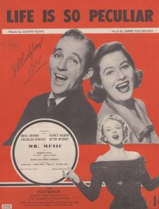 Life Is So Peculiar Bing Crosby 1940s Sheet Music