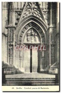 Old Postcard Sevilla Catedral Puerta del Batisterio