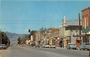 H99/ Whitehall Montana Postcard Chrome Main Street Stores Cars  80