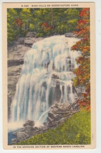 P2287 vintage postcard high falls horsepasture river north carolina unused