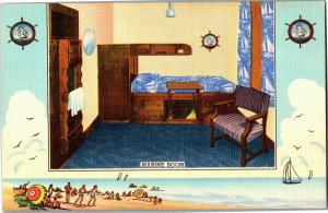 Hotel Room, YMCA Hotel Wabash Avenue Chicago IL Vintage Postcard C59