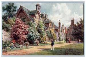 c1910 Worcester College Picturesque Oxford England Oilette Tuck Art Postcard