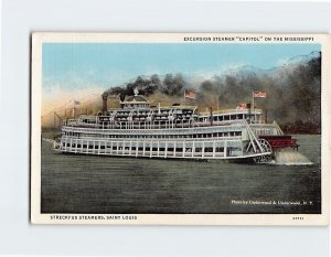 Postcard Excursion Steamers Capitol On The Mississippi Streckfus Steamers MO USA