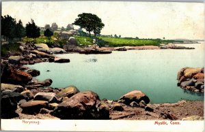 Noryeaug, Mystic CT Shoreline Undivided Back Vintage Postcard V26