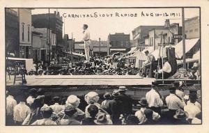 Sioux Rapids IA Carnival Tight Rope Walker Storefronts 1911 RPPC