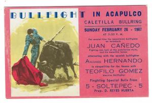 1967 Mexico Picture Postcard - Acapulco Bullfight Ad (PP19)