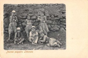 Turkey Jeunes Paysans Libanais Lebanese Peasant Children Postcard AA48921