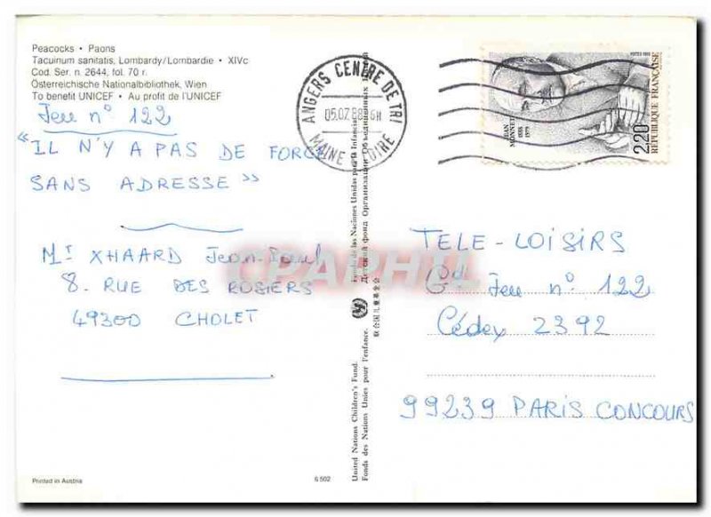 Postcard Modern Peacocks Peacocks