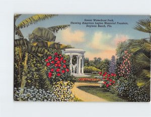 Postcard Scenic Waterfront Park, Showing American Legion Memorial Fountain, FL