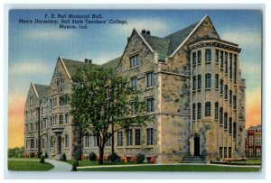 Muncie IN, F.E Ball Memorial Hall Men's Dormitory Ball Teachers College Postcard
