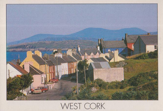 West Cork Eyeries Village Grocery Store Open Hanging Sign Irish Postcard