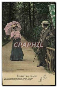 Old Postcard Fantaisie The bridge of love