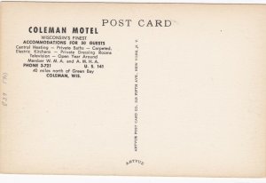 Wisconsin Coleman The Coleman Motel sk4779