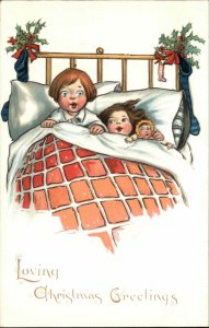 TUCK CHRISTMAS Frances Brundage Cute Kids Wake Christmas Morning Postcard
