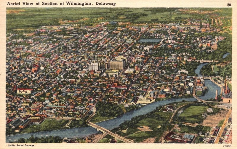 Aerial View Of Section Old Water Tower In Park Wilmington Delaware DE Postcard