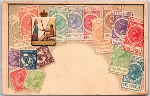 Large Mix Australian Postage Stamp Postcard