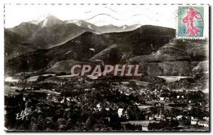 Old Postcard Bageres De Bigorre Panorama of the City of Valle and the Pic du ...