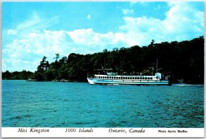 VINTAGE CONTINENTAL SIZED POSTCARD MISS KINGSTON FERRY AT 1000 ISLANDS ONTARIO