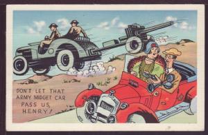Don't Let That Army Midget Car.... Comic Postcard 2506