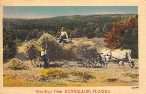 Greetings from Dunnellon Farmers With Hay on a Trailer - Dunnellon, Florida FL  