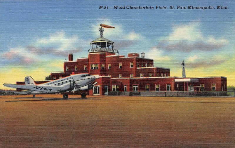 Wold-Chamberlain Field, St. Paul-Minneapolis, Minn., Early Postcard, Unused