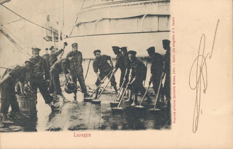 Italy Lavaggio Navy Nave Vintage Postcard 03.06