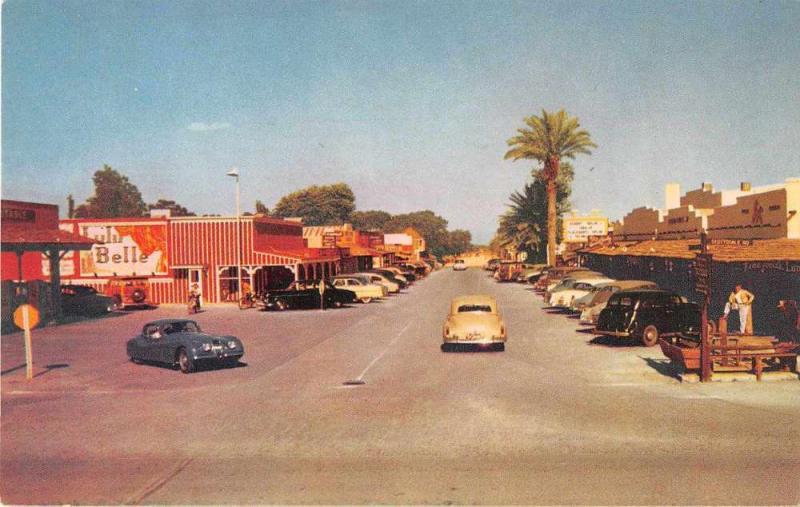 Scottsdale Arizona birds eye view street scene business area vintage pc Y15704