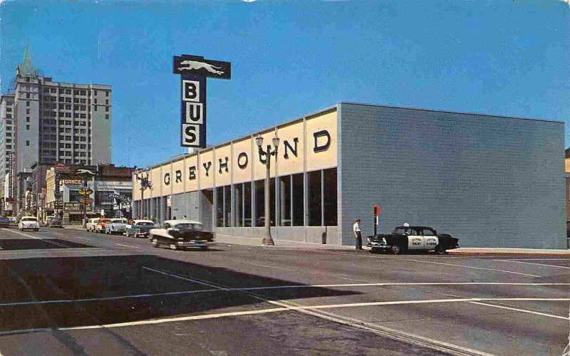 Greyhound Bus Depot Taxi Cabs Pacific Avenue Tacoma Washington 1964 postcard