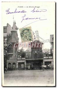 Old Postcard Paris Moulin Rouge