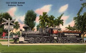 Florida Bradenton Old Wood Burner Locomotive No 2 1956