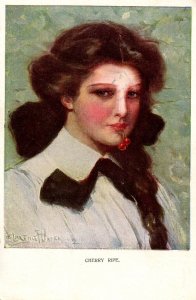 Cherry Ripe   Artist: Clarence Underwood.    (postal mark on face)