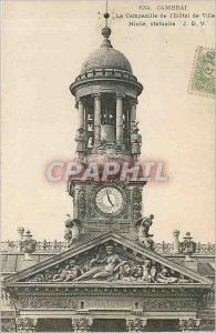 Old Postcard Cambrai the Campanille de Ville Hotel Hiolle Statuary