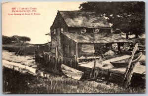 Vtg Kennebunkport Maine ME Turbots Creek Painting By Louis Norton 1910s Postcard