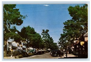 Downtown Main Street Cars Carmel By The Sea California Vintage Postcard F52