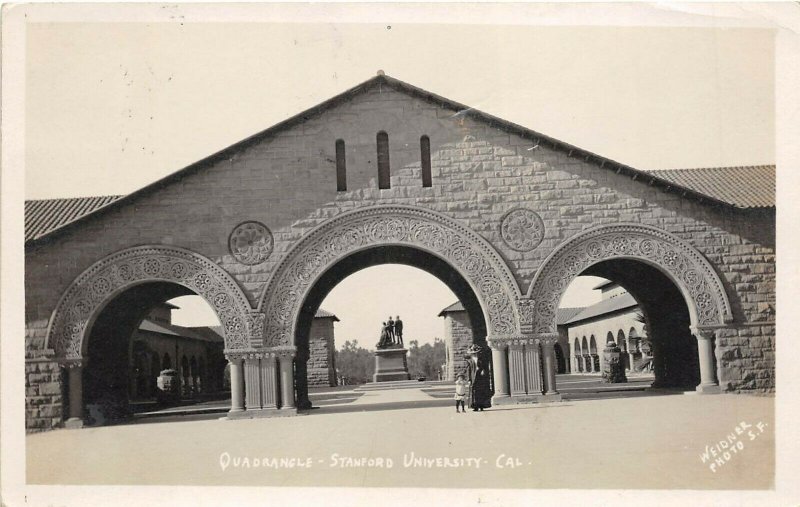 Palo Alto California 1909  RPPC Real Photo Postcard Stanford University Entrance