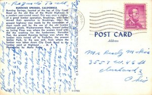 LP86 Running Springs California Postcard Old Cars truck 