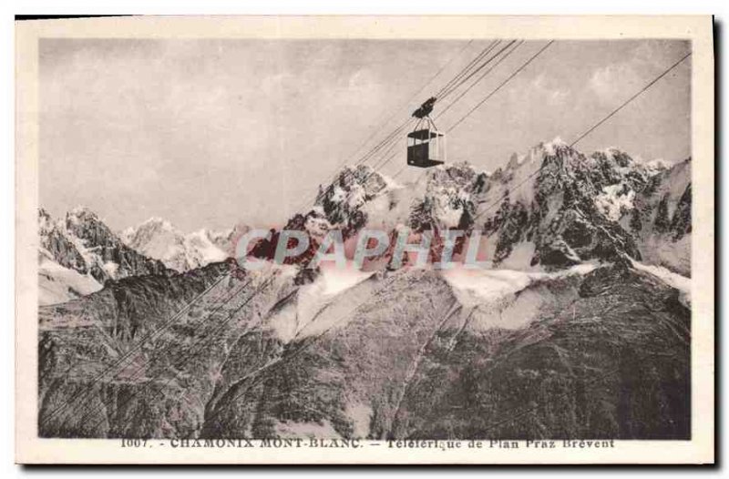 Old Postcard Chamonix Teleferique Plan Praz Brevent