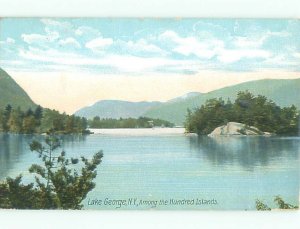 Divided-back LAKE SCENE Adirondacks - Lake George New York NY AE5052