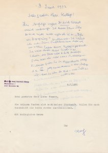 Dr Heinrich Meng German Physician Psychoanalyst 2x Hand Signed Letters