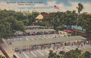 Florida Tampa Plant Park Tourist Recreation Center Shuffleboard Courts 1956 C...