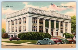 3 Postcards MERIDIAN, Mississippi MS ~ Baptist Church, City Hall, Post Office