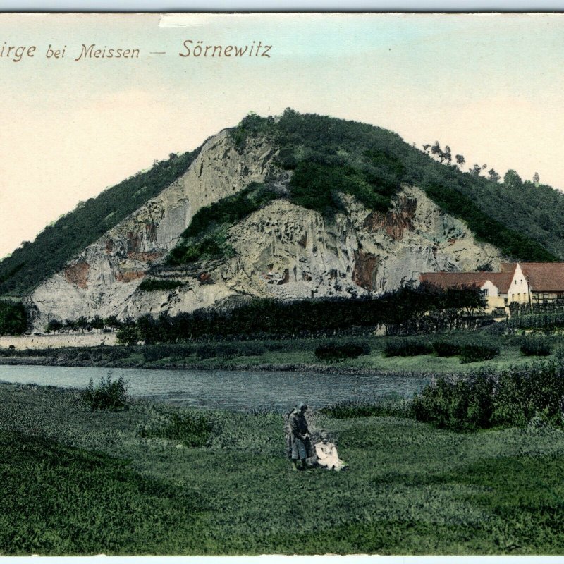 c1910 Sornewitz Germany Spaargebirge Hill Litho Photo Near Meissen Post Card A28