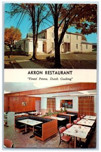 c1950's Akron Restaurant Dutch Cooking Akron Pennsylvania PA, Dual View Postcard