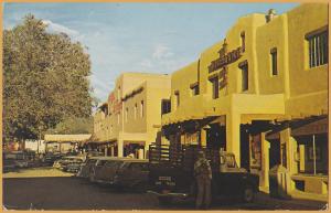 Taos, New Mexico - South Side Taos Plaza, vintage autos & adobe buildings-1965