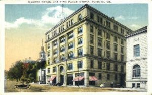 Masonic Temple & First Parish Church in Portland, Maine