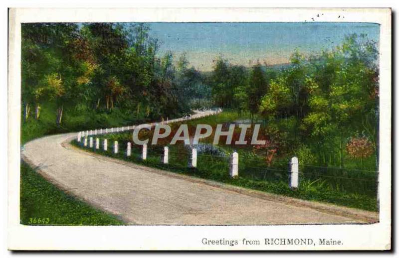 Old Postcard Greetings From Maine Richmond