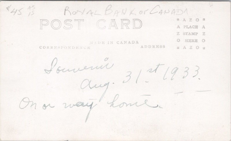 Lumsden SK Saskatchewan Street RBC Troughton Hardware RPPC Postcard H42 *as is